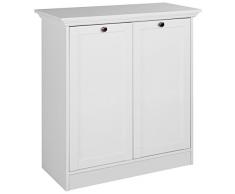 Inter Trade Corporation Landhaus Kommode (B/H/T: 80 x 90 x 35 cm) weiß, Möbelgriffe antik