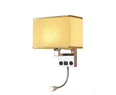 Bettleuchte Wand Licht Usb Aufladbar Modern Textil Stoff Wandstrahler LED Leselampe Schlafzimmer Wandleuchten Flexible Schwanenhals Lampe Mit Schalter 360° Verstellbare Metall Wandlampe Leinen 1×E27