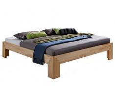 Unbekannt Massivholz-Bett Selina 160 x 200 cm aus Kernbuche, Holzbett, als Doppel- und Jugend-Bett verwendbar, inkl. Stecksystem, 1 Bett á 160 x 200 cm