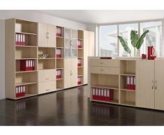 Gera Möbel Schranksystem Flex Anstell-Schiebetürenschrank, Holzdekor, ahorn/lichtgrau, 120 x 42.5 x 72 cm