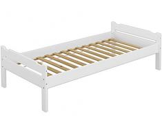 Erst-Holz 60.31-09 W Einzelbett mit Rollrost - 90x200 - Massivholz Weiß