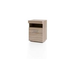 Nachtkonsole Nachttisch Mira III mit Schranktür Sonoma Eiche Holznachbildung 45x35x61cm Nachtschrank Nachtanstelltisch Beistelltisch Nachtschränkchen