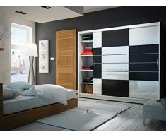 Furniture24_eu Kleiderschrank Schwebetürenschrank Schlafzimmerschrank Aruba (250 cm Breit)