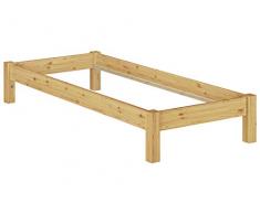 Erst-Holz® Einzelbett Kiefer Natur 100x200 Massivholzbett Futonbett Jugendbett ohne Zubehör 60.35-10 oR