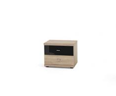 Wiemann 733314 Miro Nachttisch, Holz, eiche-sägerau-nachbildung, 50 x 36 x 41 cm, montiert