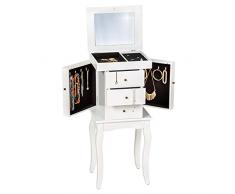 TecTake Schmuckschrank Spiegelschmuckschrank Spiegelschrank Schmuckkästchen Schmuckkasten mit Spiegel