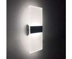 Wandleuchte Innen 12W Wandlampe LED Acryl Wandbeleuchtung Modern für Wohnzimmer Schlafzimmer Treppenhaus Flur | Kaltes Weiß