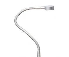 LED Bettleuchte Leseleuchte Bettlampe Flexleuchte chrom silbergrau Touch Schalt, Farbe:silbergrau/alu eloxiert, Größe:1er Set