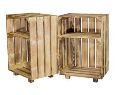 2er Set Nachttisch mit Boden in *geflammt* 30,5x40x54cm