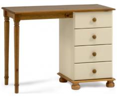 Steens Richmond Schminktisch, Frisiertisch, mit Schubladen, 100 x 73 x 46 cm (B/H/T), teilmassiv, weiÃ/gelaugt lackiert