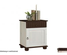 Nachtkommode Nachttisch Nachtkonsole Nachtschrank Nachtschränkchen Silvana I weiß/kolonial