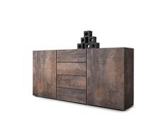 Vladon Sideboard Kommode Massa in Stahlfarbe antik