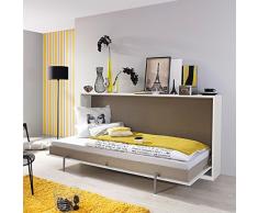 Funktionsbett 90*200 + Lattenrahmen weiß Schrankbett Klappbett Raumsparbett Kinderbett Jugendliege Bettliege Gästebett Gästezimmer