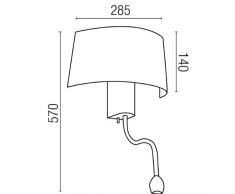 Faro Wandleuchte mit Leselampe LED Hotel - Weiß