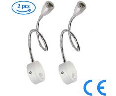 Leselampe Wandmontage LED Bett Leseleuchte 3W Bettleuchte Schwanenhals Lampe warmweiß 2Pack Hell Nachtbeleuchtung Leselicht für Schlafzimmer