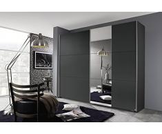 Rauch Schwebetürenschrank Kronach in Grau-Metallic BxHxT 59x210x175cm