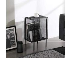 Rishx-lamp Huahua Chair Beistelltisch Eisen Beistelltisch Schlafzimmer Zeitungsregal Wohnzimmer Regal Moderne Nachttisch aus Metall Couchtisch Nacht,Black