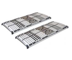 MALIE 7-Zonen Lattenrost-Set Classic Flex 28 NF, unverstellbar 160x220 cm | bestehend aus: 2 x Lattenrost Classic Flex 28 NV in 80 x 220 cm