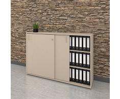 Weber Büro Schiebetürenschrank Sideboard NOVA 3OH 1.640 x 1.085 mm in Ahorn