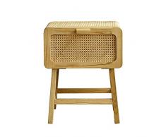 JL Nachttisch, Modern Minimalist Schlafzimmer Rattan-Speicher-Nachttisch Simple Home Massivholz-Bedside-Speicher-Schließfach nachttisch schwarz
