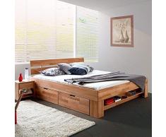 Eternity-Moebel24 Futonbett Schlafzimmerbett - FANO - Massivholzbett Kernbuche massiv inkl. Bettkästen u. Fußteil in 2 Größen (180 x 200 cm)