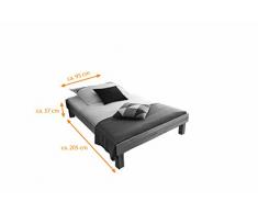 SAM Massiv-Holzbett 90x200 cm Columbus in Wildeiche natur, ohne Kopfteil, 100% FSC®-zertifiziert