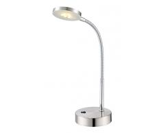 LED Schreibtischleuchte aus Metall und Acryl flexibel 1 flammig (Schreibtischlampe, Nachttischleuchte, Nachttischlampe, Tischleuchte, Tischlampe, Höhe 30 cm, Leuchtmittel 1 x 5 Watt, warmweiß, EEK A+)