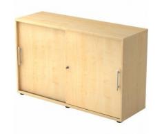 k.A. Schiebetürenschrank 2 Ordnerhöhen BxTxH 1200x400x748mm Relinggriff Ahorn