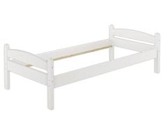 Erst-Holz® Bettgestell weiß 80x200 Einzelbett Massivholzbett Kiefer Jugendbett ohne Rollrost 60.32-08 W oR