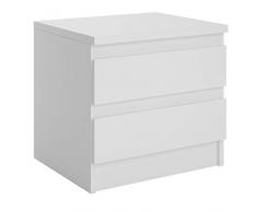 CARO-Möbel Nachttisch Aster Nachtschrank Nachtkommode mit 2 grifflosen Schubladen in weiß
