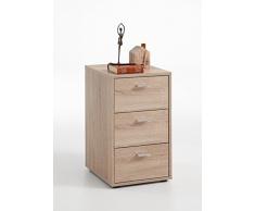 Dreams4Home Stauraumschrank Neil II - Nachtkonsole, Nachtschrank, Schrank,Mehrzweckschrank, Kommode, Konsole, Anrichte,Schlafzimmer (B/H/T) ca. 35 x 63 x 40 cm, in Eiche Nachbildung
