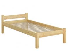 Erst-Holz® Einzelbett Gästebett Jugendbett Kiefer Natur 80x200 Futonbett Massivholz Rollrost 60.36-08
