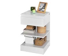SoBuy® FBT49-W Beistelltisch Nachttisch Nachtschrank Kommode mit 1 Schublade und 3 Ablagen, weiß, BHT ca: 39x65x39cm