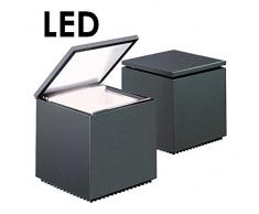 Cuboled LED Nachttischleuchte, anthrazit seidenmatt LxBxH 10x10x11cm 1x LED 2W 2700K CRI90