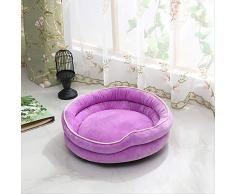 GSDJU Haustierbett Haustier Schlafsofa Maschinenwaschbares Wildleder 50 * 20cm Rund lila