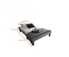 SAM Massiv-Holzbett 120x200 cm Columbus in Kernbuche wenge, ohne Kopfteil, 100% FSC®-zertifiziert