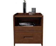 Giow Nachttisch Eiche Nachttisch Einfacher Schlafzimmerschrank Nachttisch Kostenloser Einbau (Farbe: Nussbaum)