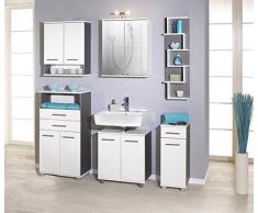 Schildmeyer Rocki 118032 Highboard, 60 x 110,5 x 32,5 cm, weiÃ/esche grau Dekor