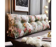 zxcvb Bettkissen großes Dreieck Keil Kissen Schlafzimmer Doppelschlafsofa Tatami weiche Tasche PP Baumwolle Rückenstütze Taille Kissen-Grüne Lilie_L100 * 25 * 50cm (Schleife)
