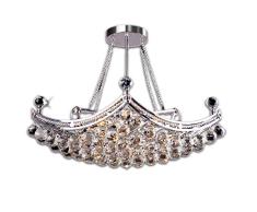 Modern Stil Kristallleuchter K9 Kristall Pendelleuchte Kron leuchter aus Chrom Kreative Kristall Pendelampe Elegantes Deckenleuchte Dekoration Beleuchtung Wohnzimmer Schlafzimmer leuchtung 6*E14
