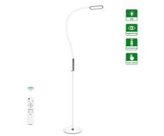Tonffi Stehlampe LED Dimmbare Stehleuchte Bodenlampe für Schlafzimmer und Wohnzimmer, Touch Control, Fernbedingung Steuerung,360 °Flexibler Schwanenhals 5 Farbtemperaturen und 5 Helligkeitsstufen