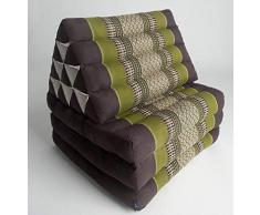 Fine Asianliving Thai Kissen mit Dreieck-Kissen 3 Auflagen Falt-Matratze Boden-Liege-Matte Sitzkissen Thaimatte Kapok Grün Meditation Matte Matratze Boden-Liege-Matte Sitzkissen 301-A02