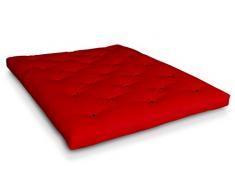 Futon Shiatsu Baumwollfuton Futonmatratze mit 4x Baumwolle von Futononline, Größe:140 x 200 cm, Color Futon SE Amazon:Rot/Filz schwarz