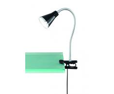 Trio Leuchten Modern Klemmlampe Funnel LED schwarz/Innenbeleuchtung/Wohnzimmer/Schlafzimmer/Küche/Nachttischleuchte Kunststoff/Metall/Rund inklusive LED (nicht austauschbare) LED Max. 1