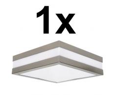 Wandleuchte Deckenleuchte SAVONA eckig / quadratisch IP44 LED E27 für bis zu 2x18 Watt; für Wohnraum, Bad, Flur, Wand, Decke; ohne Leuchtmittel