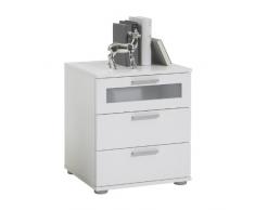 FMD furniture Nachttisch, Spanplatte, Weiß, ca. 45x53,5x38 cm