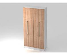 Falttürenschrank 5OH SO Bl CE Weiß Nussb Falttür Schrank Türschrank