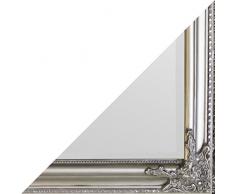 Beauty.Scouts Wandspiegel Soluna II, Spiegel, Rahmenspiegel, Klarglas, Facette, Holz, silber, Wohnzimmer, Schlafzimmer, Jugendzimmer, Flur, Diele, inkl. Aufhänger, 60x160cm