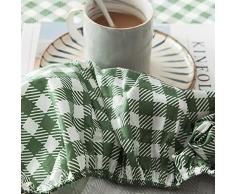 GUANLIDE spannbetlaken matratzenschutz,Spannbetttücher, flaches Stück Baumwolle, Matratzenschoner für Schlafzimmertextilien vertiefenGreen Plaid_100 * 200cm