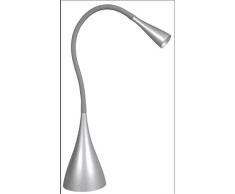 LED Tischleuchte Jonas silber Schreibtischleuchte Nachttischleuchte mit Touch Dimmfunktion und Flexarm Tischlampe